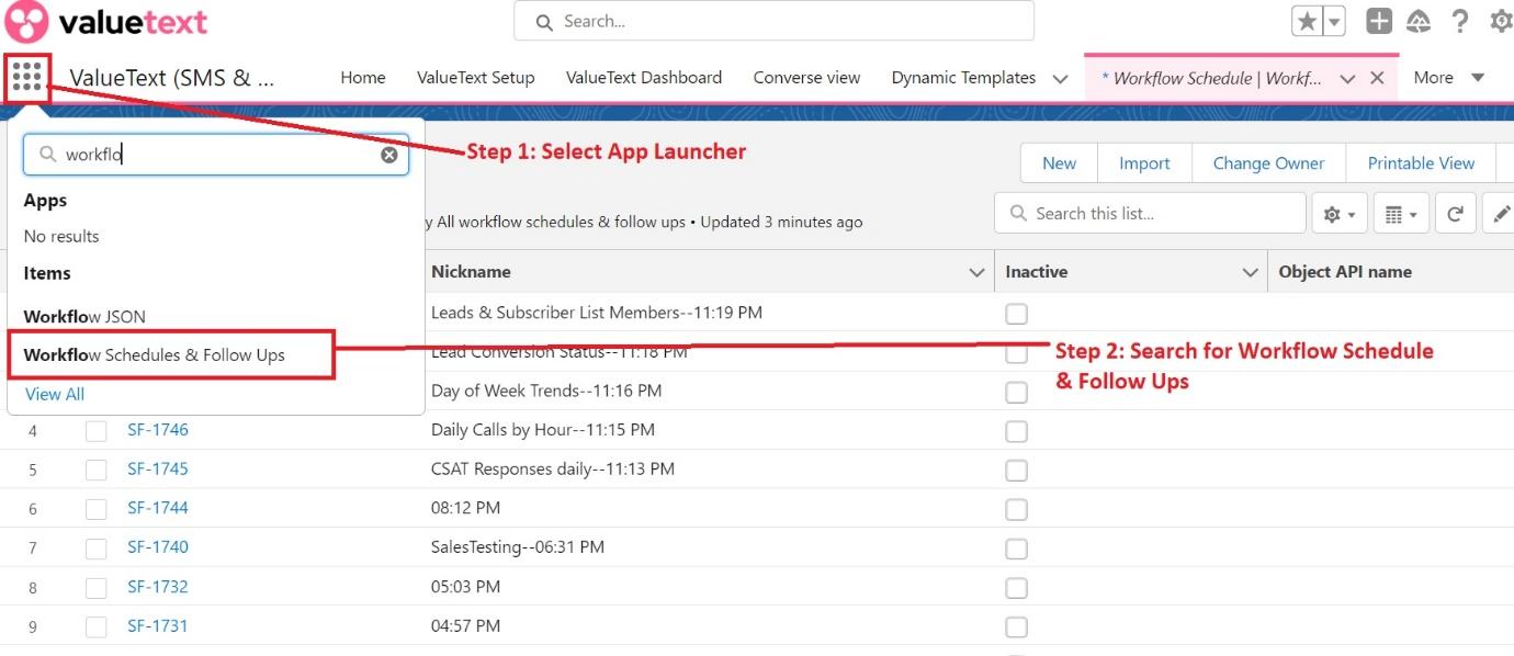 The Salesforce App Launcher with