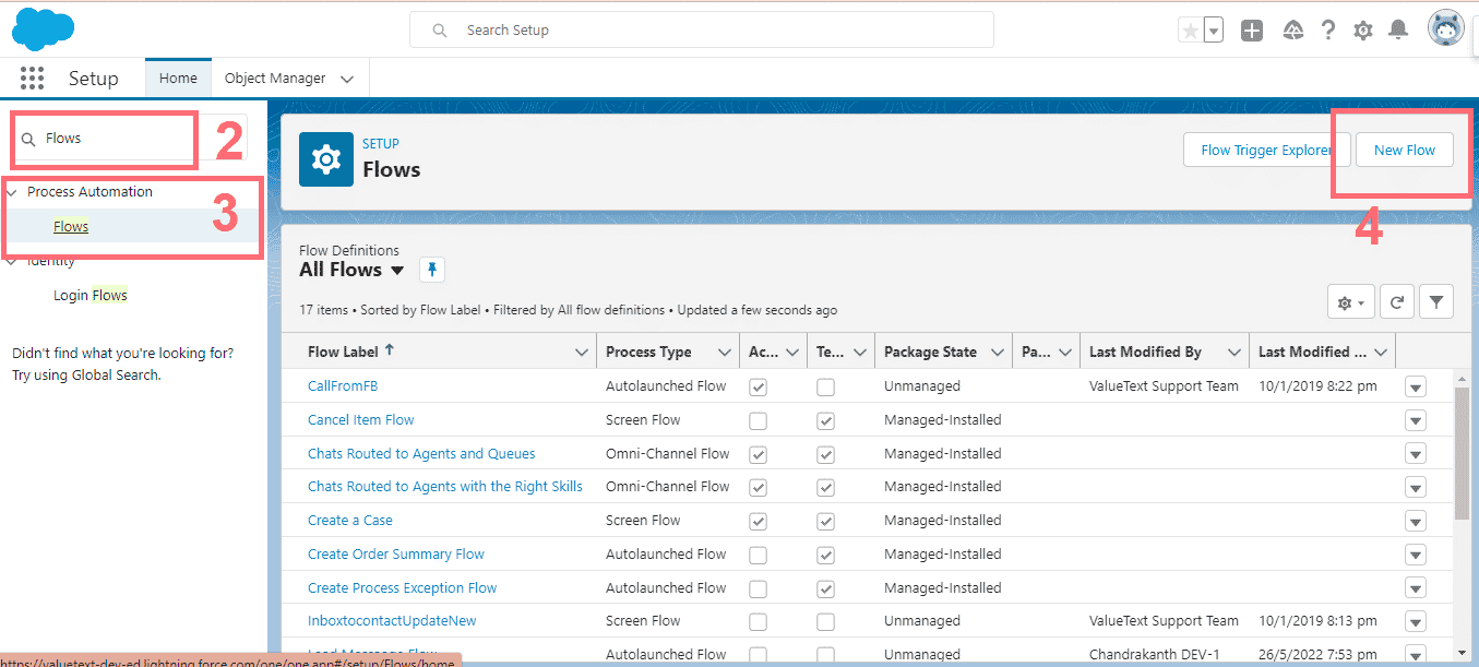 Salesforce Setup page with